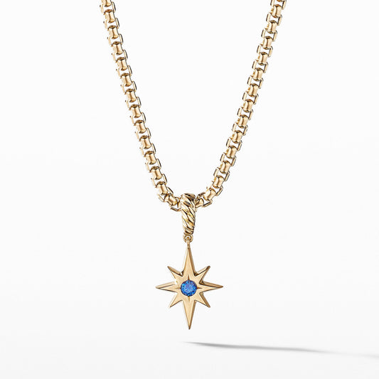 Cable Collectibles North Star Birthstone Charm in 18K Yellow Gold with Sapphire - David Yurman- Diamond Cellar