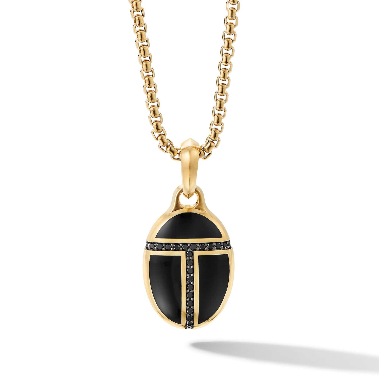 Cairo Amulet in 18K Yellow Gold with Black Onyx and Pave BlackDiamonds - David Yurman- Diamond Cellar