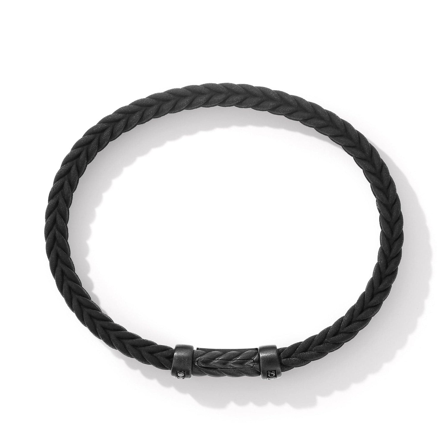 Chevron Black Rubber Bracelet with Black Titanium and Pave Black ...