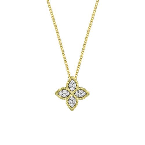 Diamond Flower Prince Pendant - Roberto Coin- Diamond Cellar