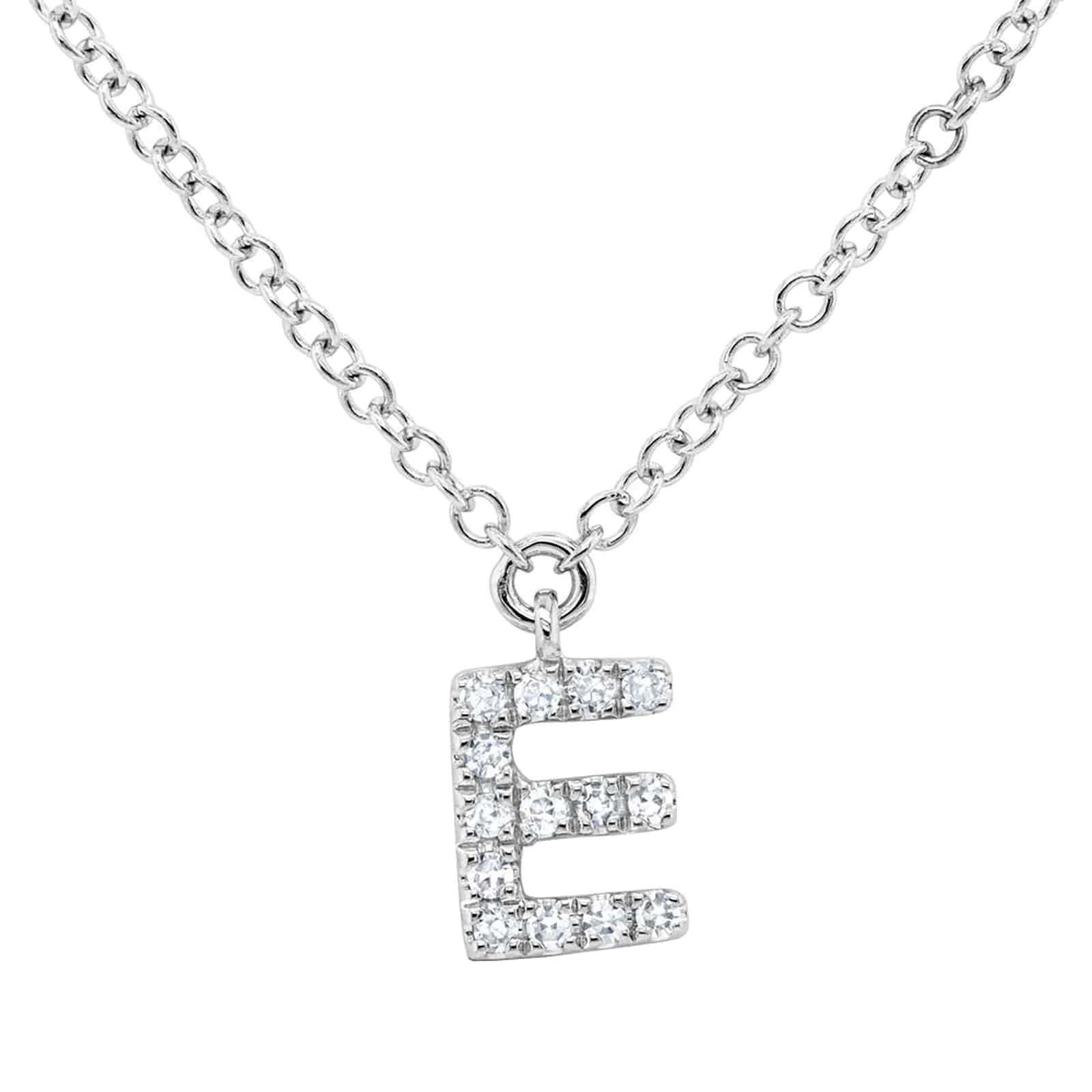 Diamond Initial Pendant - Letter E by Shy Creation | Diamond Cellar