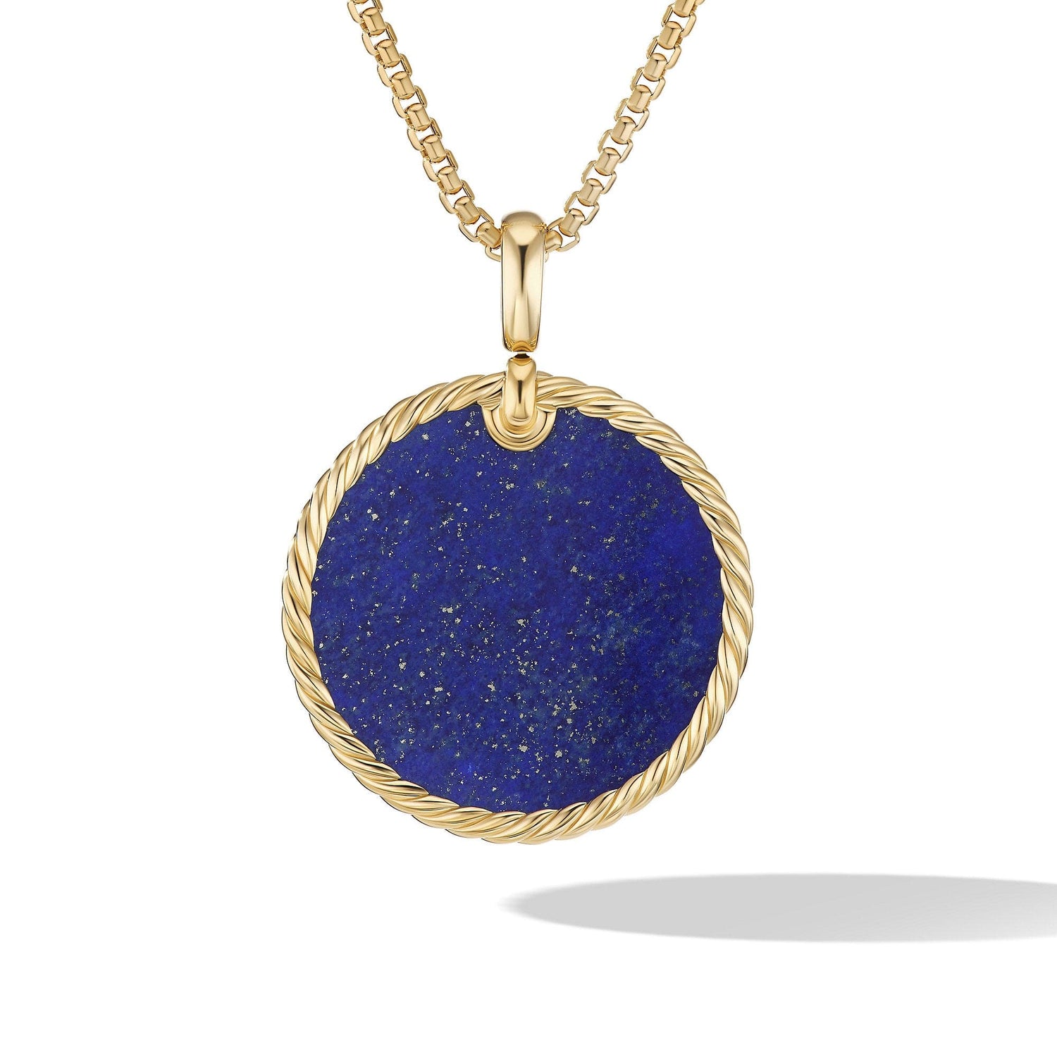 DY Elements Disc Pendant in 18K Yellow Gold with Lapis - David Yurman- Diamond Cellar