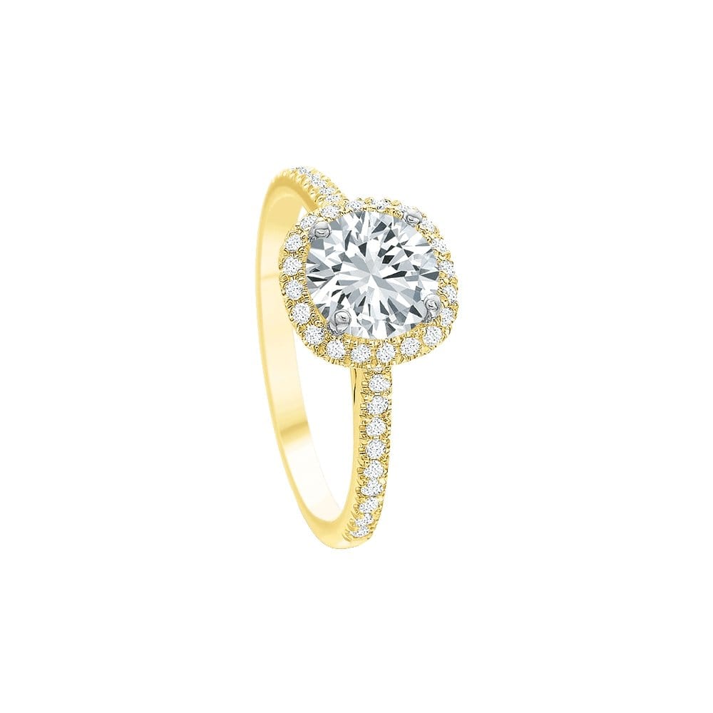 Elege Diamond Halo Ring - Precision Set- Diamond Cellar