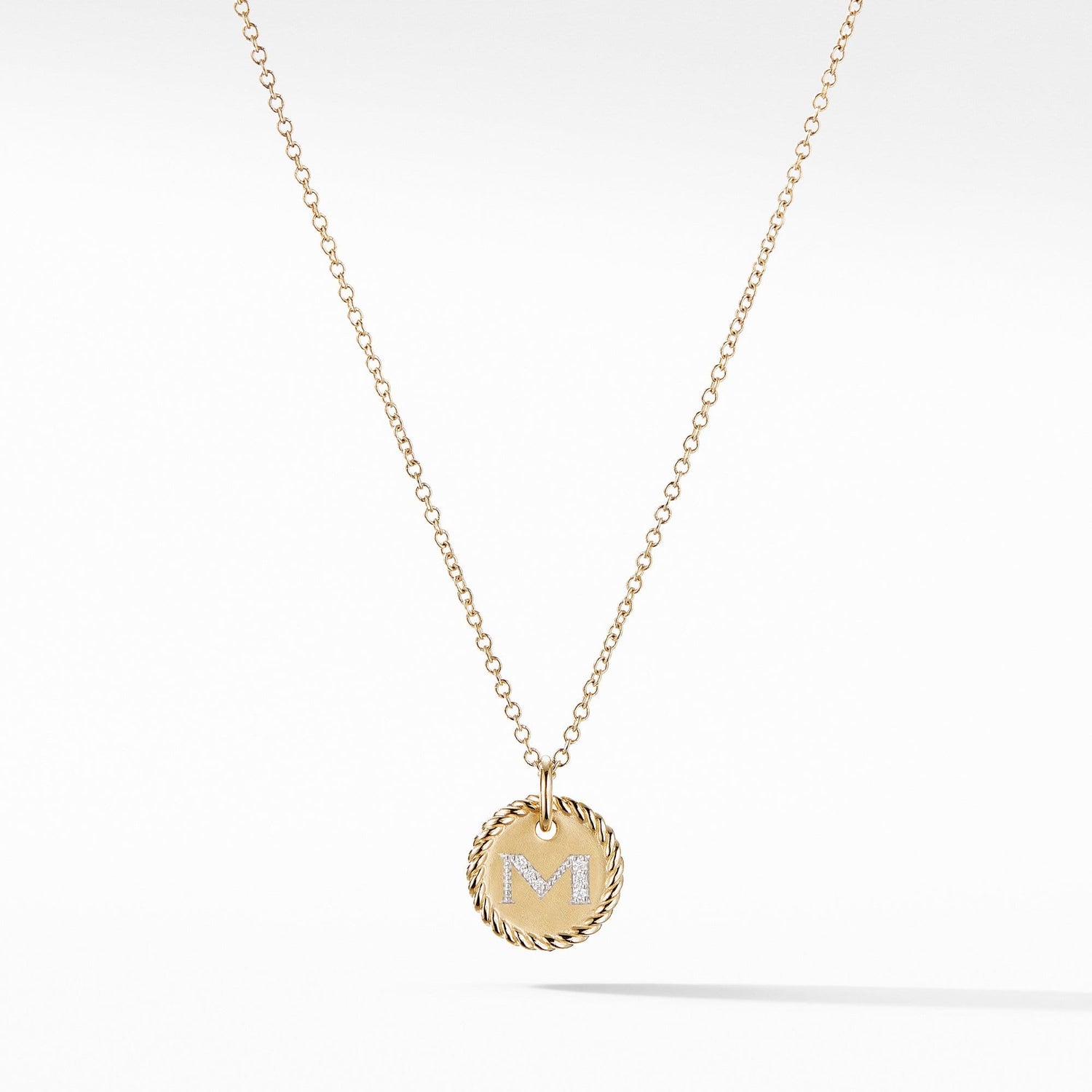 Initial "M" Pendant with Diamonds - David Yurman- Diamond Cellar