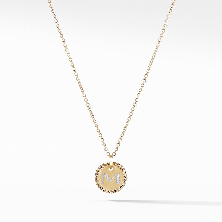 Initial "M" Pendant with Diamonds - David Yurman- Diamond Cellar