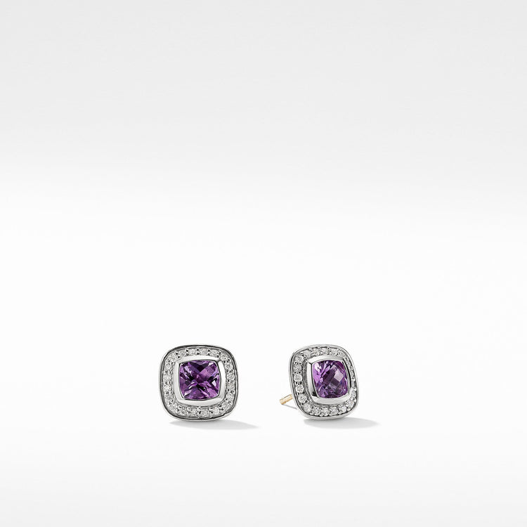 Petite Albion Earrings with Amethyst and Diamonds - David Yurman- Diamond Cellar