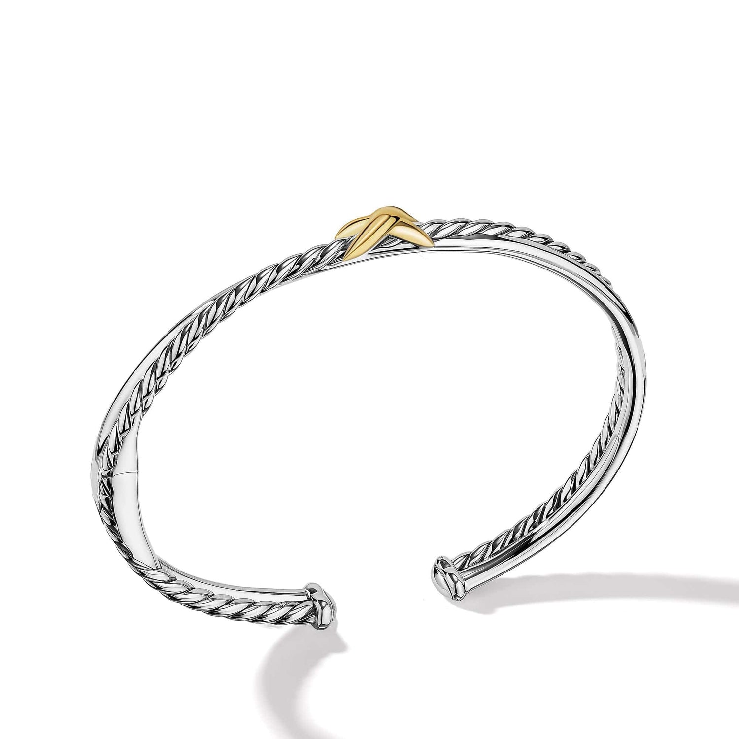 Petite X Center Station Bracelet in Sterling Silver with 18K Yellow Gold - David Yurman- Diamond Cellar