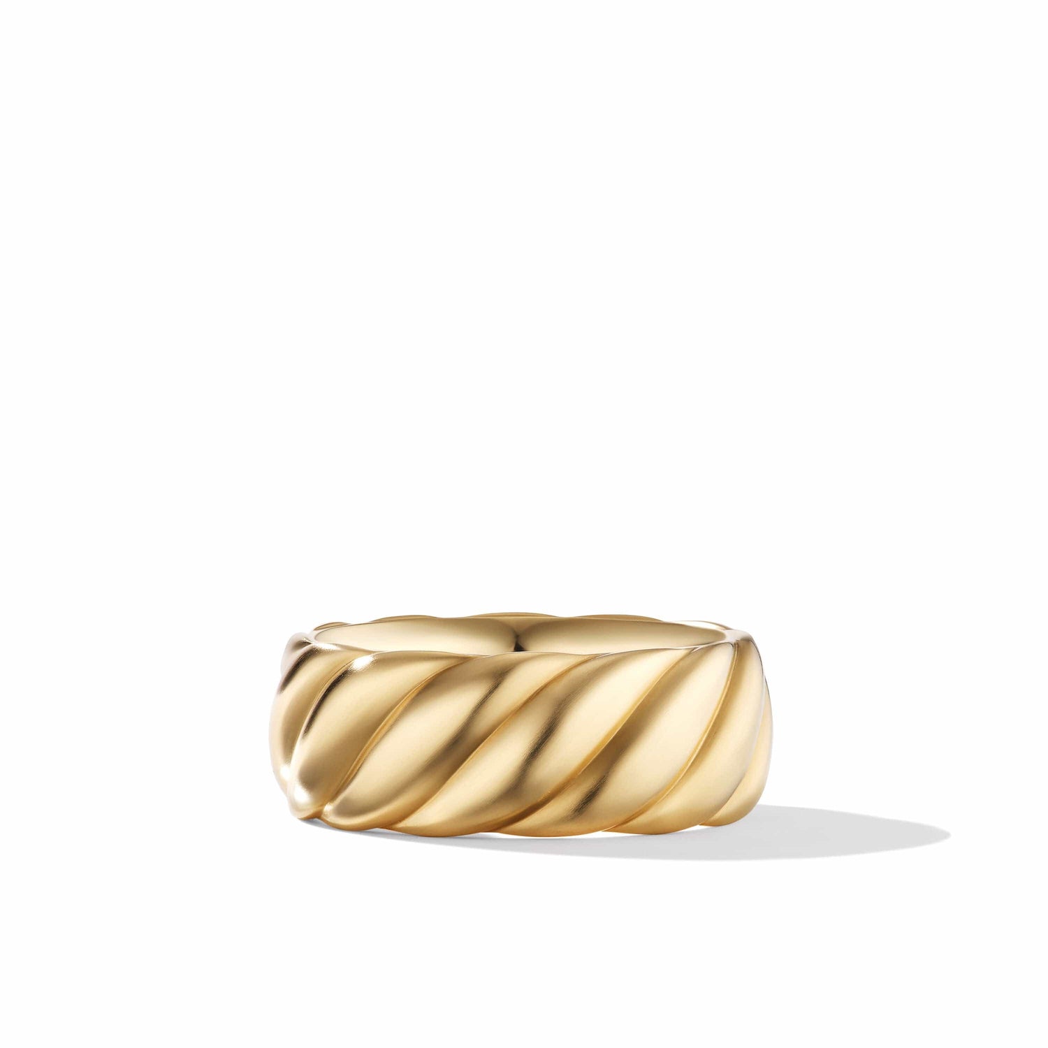 Sculpted Cable Contour Band Ring in 18K Yellow Gold - David Yurman- Diamond Cellar