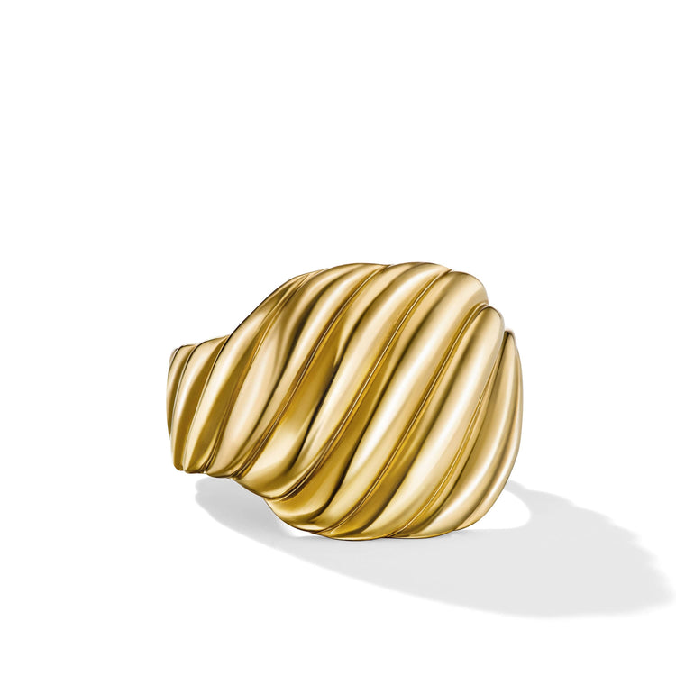 Sculpted Cable Contour Ring in 18K Yellow Gold - David Yurman- Diamond Cellar